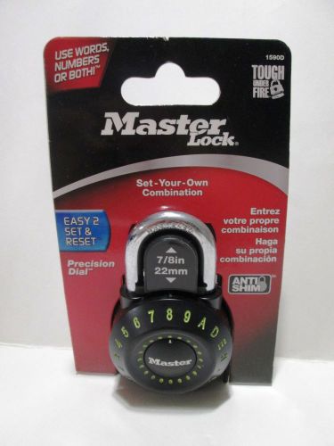 NEW Master Lock 1590D Set &amp; Reset Your Own Combination Dial Locker Padlock Black