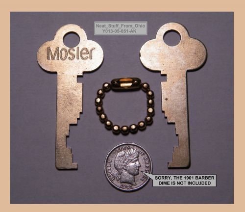 Safe deposit box keys, mosler oem, matched set of two factory-cut keys for sale