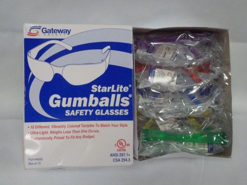 Gateway Safety 4699 StarLite Safety Glasses, Clear Lens, Multiple Colors 10 Pack