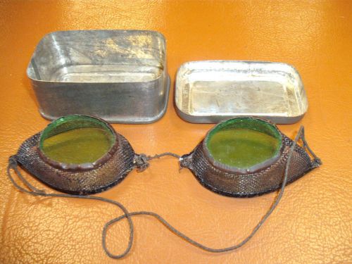 Antique Green Glass Scientific Safety  Goggles with Vented Side shields