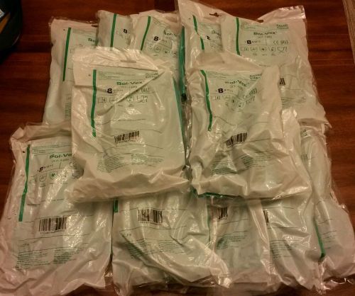 Ansell Sol-Vex 37-185 Nitrile Chemical Resistant Gloves Size 8 Lot of 12 - NEW