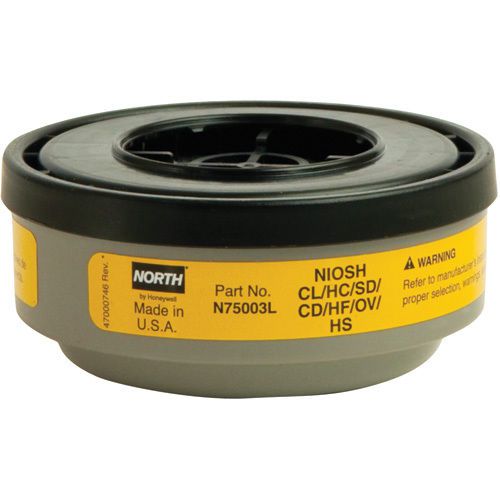 North Safety N75003 Organic Vapor/Acid Gas Cartridges (1Case/18Pairs)