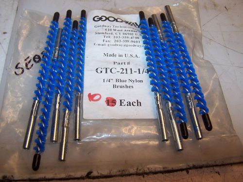 (10) NEW GOODWAY 1/4&#034; BLUE NYLON BRUSHES PART # GTC-211-1/4    LOT OF 10