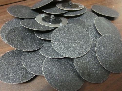 25pc 2&#034; 100grit ROLOC COOKIE DISCS SILICON CARBIDE SANDING DISC ROLL LOCK TYPE R