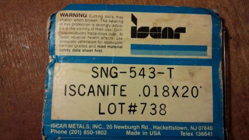 Iscar Ceramic SNG-543-T Inserts (.018 x 20, Iscanite)