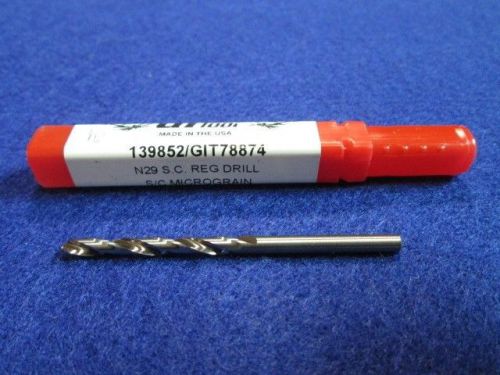 Gi tool 139852 #29 wire (.1360) solid carbide drill jobber length usa made for sale