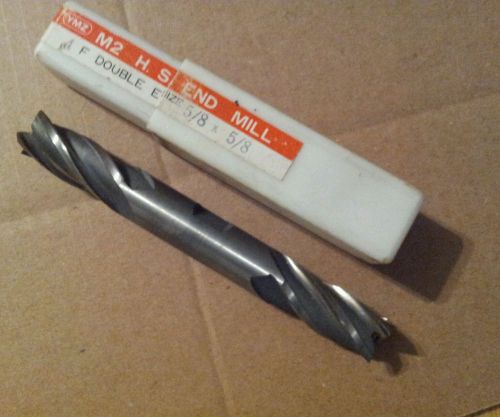YMZ 5/8&#034; X 5/8&#034; DOUBLE END MILL New D4405 4 FLUTE  HSS made in USA