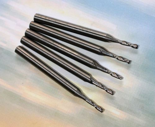 (5 pc)- 1.5mm 2 flute square end mill, 6mm loc, 50mm oal for sale