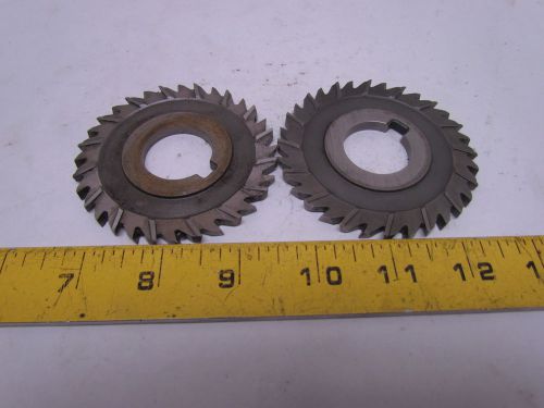 Staggered tooth milling cutter 3&#034; od 1&#034; bore 0.20&#034; width lot of 2 blades for sale