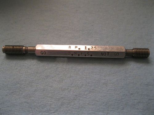 M8 x 1.25 metric set master thread plug gage w/ handle gauge go no go machinist for sale