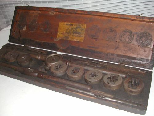 Rare 1885 wells bros little giant tap die set 1/64 -  1-1/32 usa &amp; wood case for sale