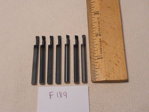 7 USED SOLID CARBIDE BORING BARS. 3/16&#034; SHANK. MICRO 100 STYLE. B-140400 (F189}