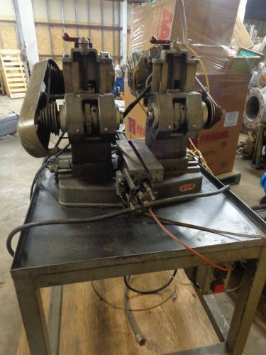 Barker dual head production mill pm 4&#034;x12&#034; table w/1/3hp motors for sale