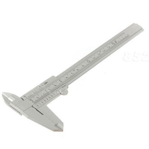 Gray 150mm mini plastic sliding vernier caliper gauge measure tool ruler shps for sale