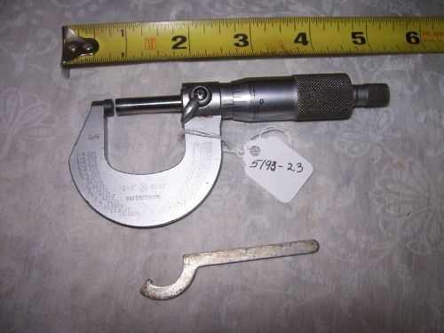 Micrometer, Mitutoyo 0 -1.000&#034; (.0001&#034;) Outside Micrometer, Made in Japan