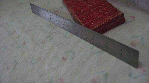 Starrett No. 1064R stainless tempered steel 12 inch rule, 4 grad       (ref#382)