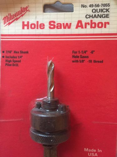 Milwaukee 49-56-7055 large quick change arbor, 7/16 in. hex shank for sale