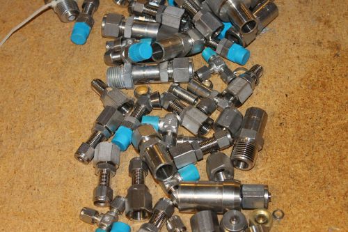 LOT OF 75 NEW SWAGELOK FITTINGS CONNECTORS STAINLESS
