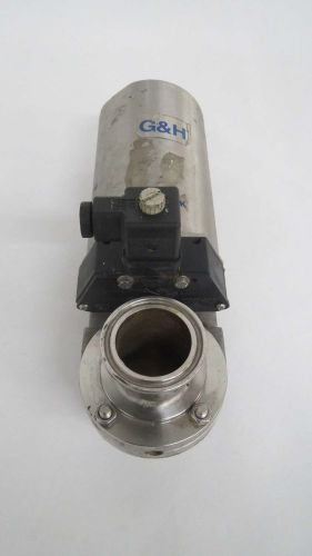 G&amp;h sanitary 1-1/2 in pneumatic stainless tri-clamp butterfly valve b473334 for sale