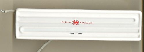New salamander ceramic infrared heater white 9 1/2&#034; long 2 1/4&#034; wide 250w 240v for sale