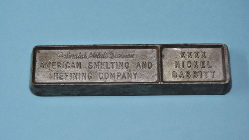 Nickel Babbitt, American Smelting Refining Federated Metals Div. Lead 3-1/2 lbs.
