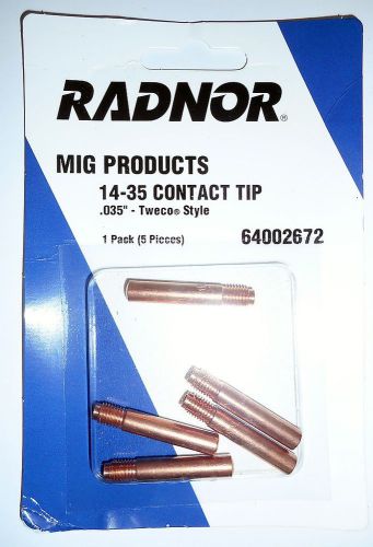 Radnor 64002672 Tweco Style 14-35 Contact Tip .035&#034; 5pack