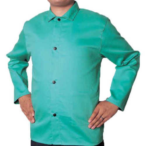 Welding jacket, 30&#034;, 12oz. cotton fr, green weldas size extra extra large (xxl) for sale