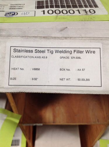 Stainless Steel ER309L 3/32&#034; x 36&#034; Tig Wire 50lb Box