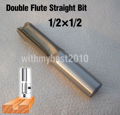Lot 1pcs Carbide Tipped Double Flute Straight Bit Dia 1/2 Shank Dia 1/2 Cutter