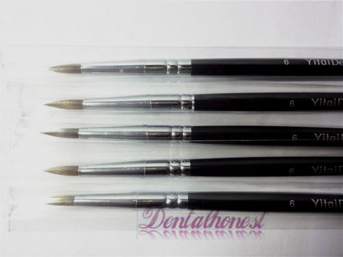 5pcs Dental Porcelain Brush Pen 6# Dental Lab Equipment