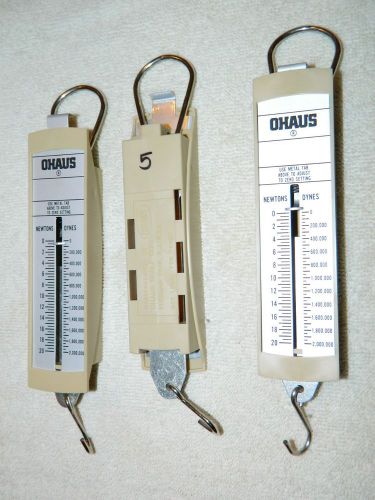 Scale ohaus x3 hanging spring 20 newtons 2 million dynes school science lab used for sale