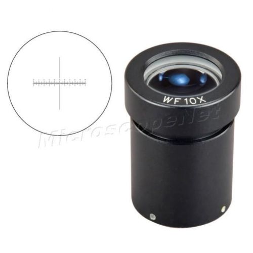 10X Microscope Eyepiece Built-in Reticle Scales+Crosshair 30mm