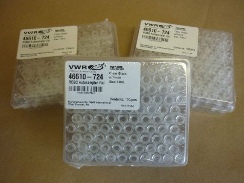Lot Of 300 VWR 46610-714 ROBO Autosample Vial Clear Glass W/Patch Size 1.8ML New