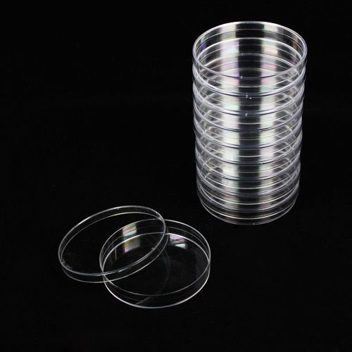 10x sterile plastic culture dishes  85 x15mm polystyrene petri-dishes with lids for sale