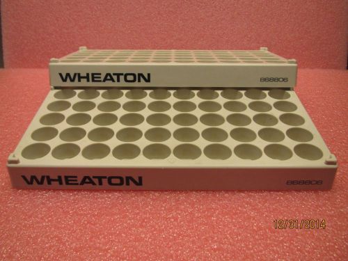 (2) wheaton 868806 polypropylene 50-position 20ml scintillation vial rack holder for sale