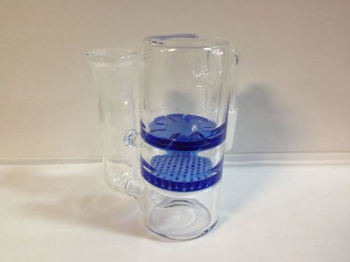 18MM BLUE DOUBLE PERCOLATOR HONEYCOMB AND HURRICANE TORNADO USA GLASSWARE (#19)