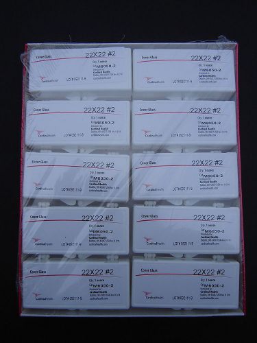 Cover glass cardinal health  22x22 #2 new unopened shrink wrapped box of 10 boxe for sale