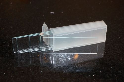 Microscope slide case plastic 5 slide inc 5 slides single cavity free uk postage for sale