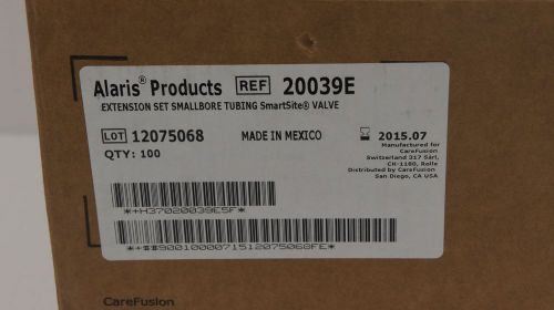 Alaris 20039e extension set smallbore tubing smartsite valve ~ box of 100  for sale