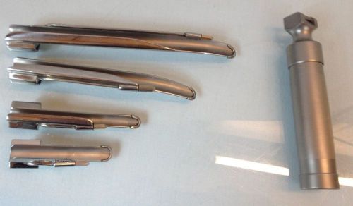 RUSCH Laryngoscope Set Miller Infant Child Adult 4 Blades 0 1 2 3 Lot