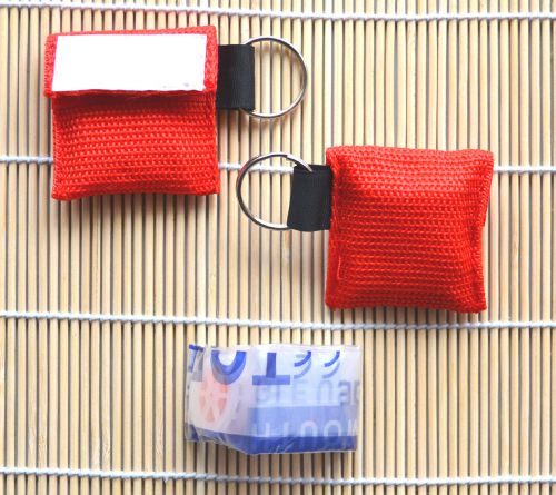 100pcs CPR MASK WITH KEYCHAIN CPR FACE SHIELD AED RED COLOR NEW ARRIVAL