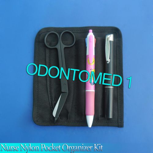 Nurse Nylon Pocket Organizer Kit - Black Color Royal