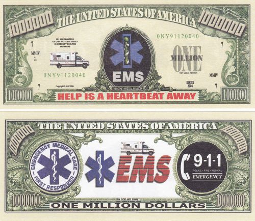100 EMS EMT Emergency Medical Services Novelty Bill Lot