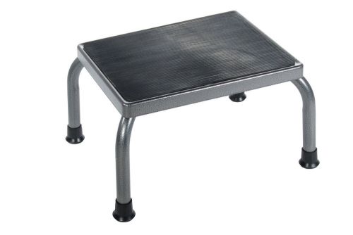 Drive Medical Footstool and Non Skid Rubber Platform, Silver Vein