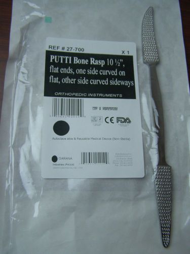 PUTTI BONE RASP &#034;10 1/2&#034; Flat Ends One side Curved Orthopedic Instruments 1-Ea