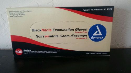 Black nitrile examination gloves (powder free) - size m  (100 count) for sale