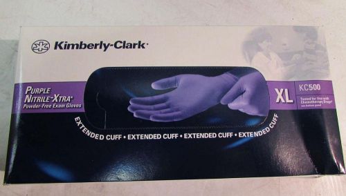 Lot of (10) Kimberly Clark KC500 Nitrile-Xtra 50604 PF Exam Glove XL Purple 50Pk