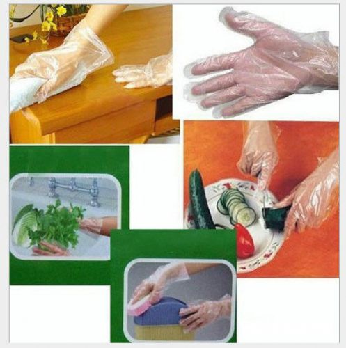 100x Disposable Plastic Gloves For Catering Food Cleaning Gardening Picnic BBQ