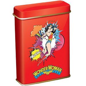NEW WONDER WOMAN POW THUD CRUNCH PLASTERS IN A TIN RETRO BAND FIRST AID DC KIDS