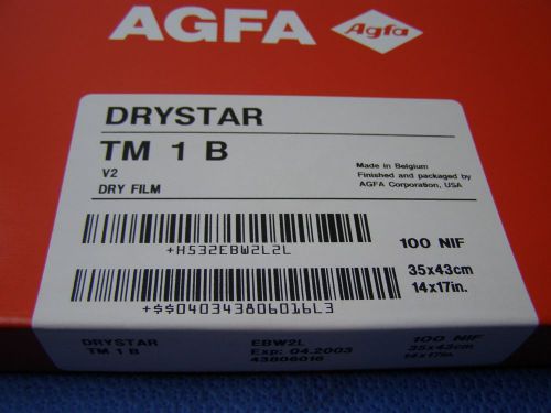 AGFA DRYSTAR Dry Film 14x17&#034; TM 1 B 100 Sheets in 1 Box